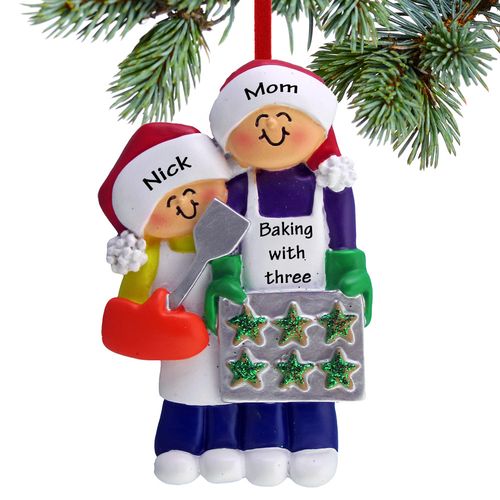 Baking Cookies with Expecting Mom (1 Child) Holiday Ornament