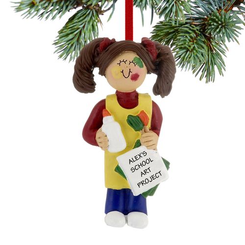 Art School Project Girl Holiday Ornament