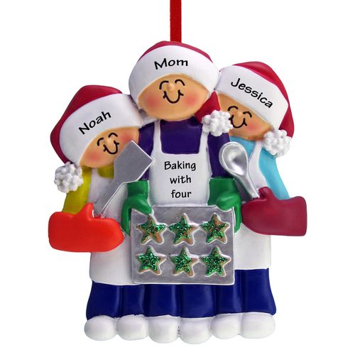 Baking Cookies with Expecting Mom (2 Children) Holiday Ornament