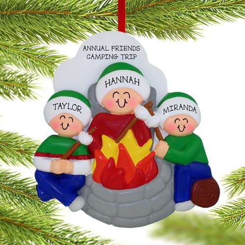Firepit 3 Friends Holiday Ornament