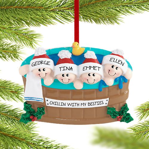 Hot Tub 4 Friends Holiday Ornament