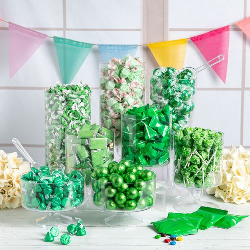 Green Wrapped Candy Buffet