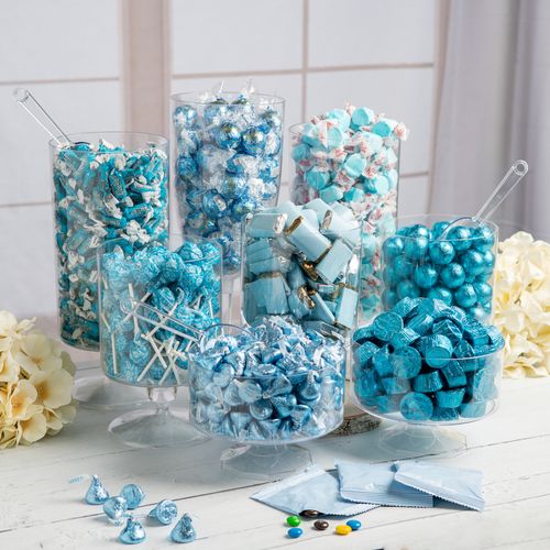 Light Blue Wrapped Candy Buffet