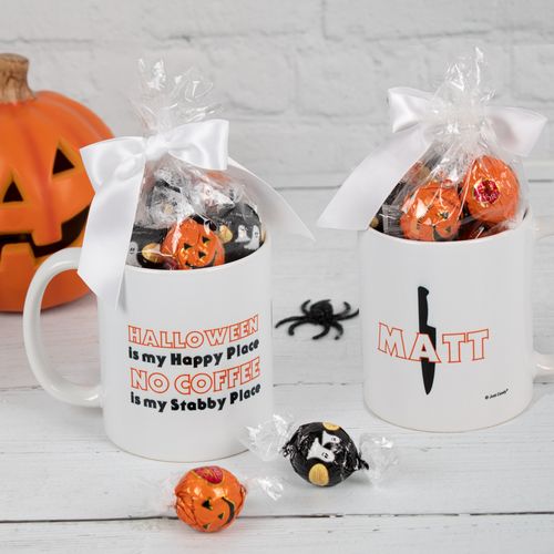 Personalized Halloween Is My Happy Place 11oz Mug with Lindt Truffles