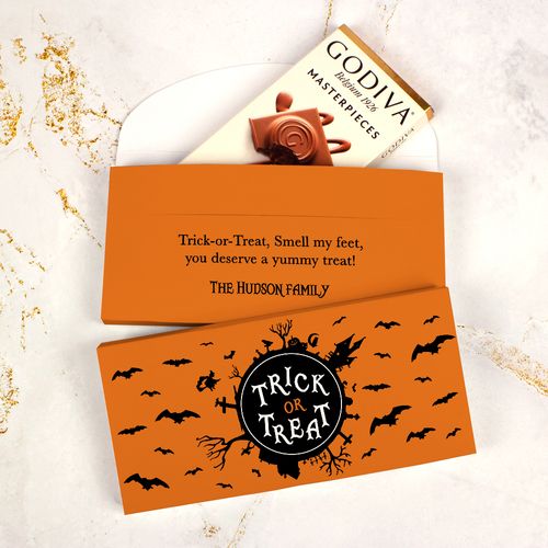Deluxe Personalized Halloween Sweet Treats Godiva Chocolate Bar Gift Box