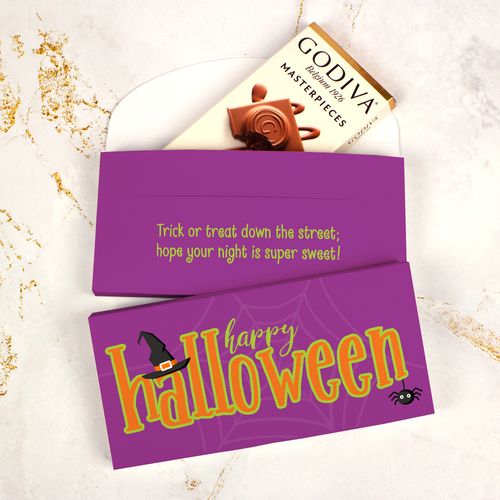 Deluxe Personalized Halloween Spirit Godiva Chocolate Bar Gift Box