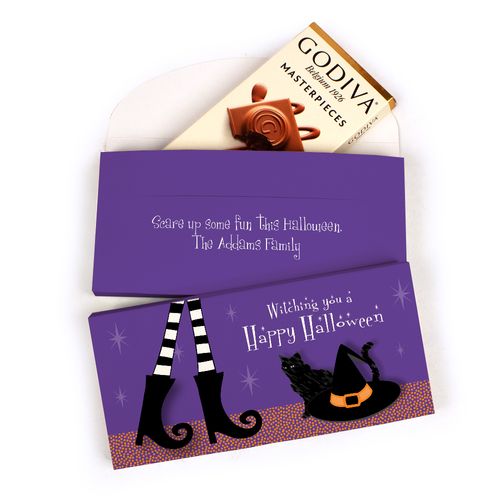 Deluxe Personalized Halloween The Witch Is In Godiva Chocolate Bar Gift Box