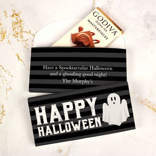 Deluxe Personalized Halloween Ghouling Ghost Godiva Chocolate Bar Gift Box