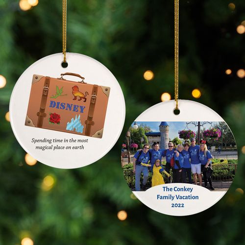 Magical Themepark Vacation Photo Holiday Ornament