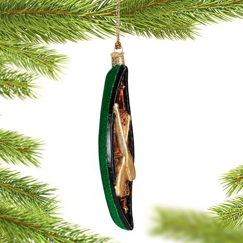 Green Canoe Holiday Ornament