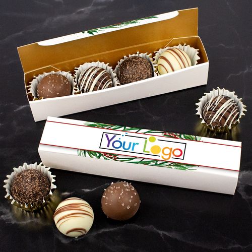 Personalized Add Your Logo Truffle Favors 4pcs