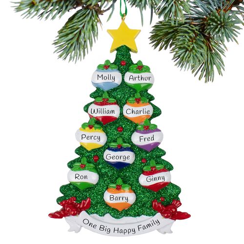 Family Of 10 Ornament Tree Holiday Ornament