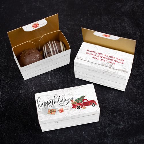 Personalized Christmas Truffles Rustic Red Truck - 2 pcs