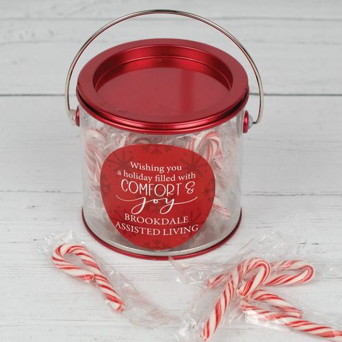 Personalized Christmas Comfort and Joy Candy Cane Paint Can