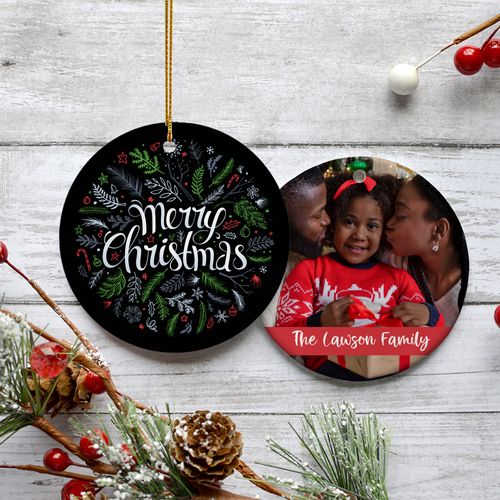 Personalized Merry Photo Ornament