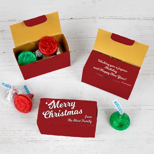 Personalized Retro Christmas Small Box with Kisses
