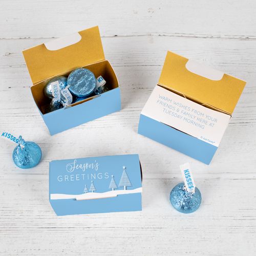 Personalized Frosty Pines Small Box with Kisses