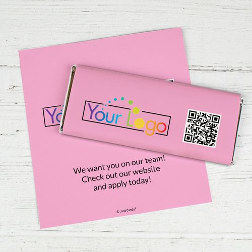 Add Your Logo or Artwork Bar with QR Code Personalized Candy Bar - Wrapper Only