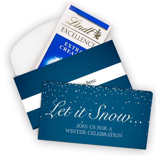 Deluxe Personalized Winter Let it Snow Lindt Chocolate Bar in Gift Box (3.5oz)