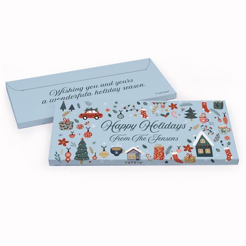 Deluxe Personalized Christmas Chocolate Bar in Gift Box - Season's Greetings