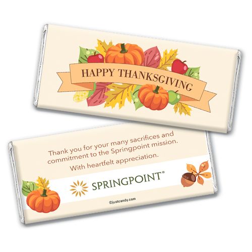 Personalized Happy Thanksgiving Harvest Chocolate Bar & Wrapper