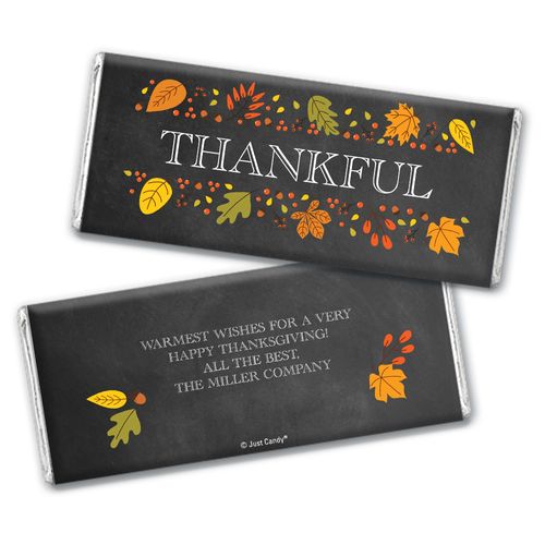 Personalized Thankful Thanksgiving Chocolate Bar & Wrapper