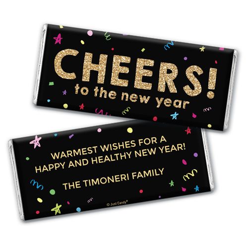 Personalized New Year Cheers Chocolate Bar & Wrapper