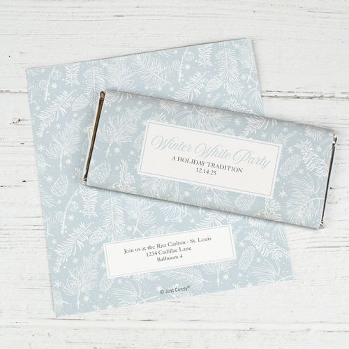Personalized Chocolate Bar Wrappers Only - Winter White Party