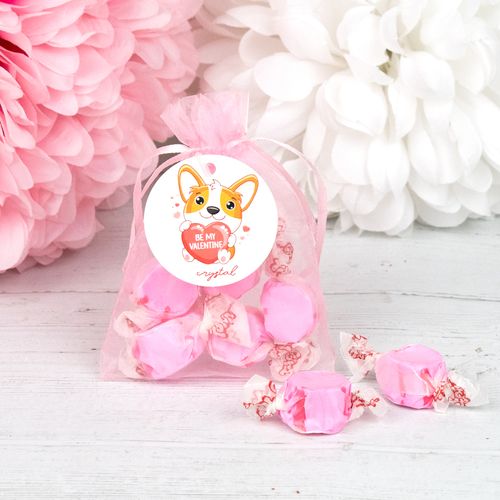 Personalized Valentine's Day Puppy Love - Taffy Organza Bags Favor