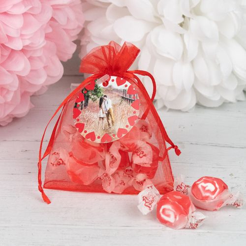 Personalized Valentine's Day Heart Wreath - Taffy Organza Bags Favor