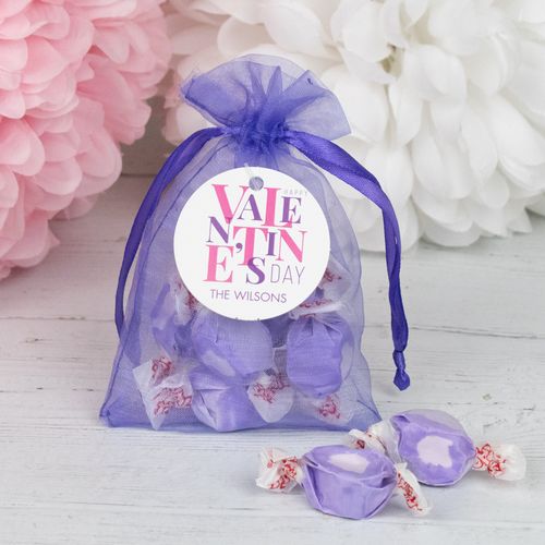 Personalized Valentine's Day Valentine Letters - Taffy Organza Bags Favor