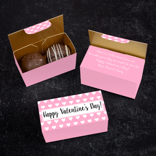 Valentine's Day Personalized 2pc Truffle Favor - Little Hearts