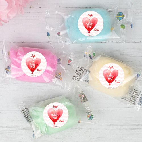 Valentine's Day Personalized Cotton Candy (Pack of 10) - Love Balloon