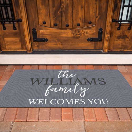 Personalized 18" x 36" Doormat Family Welcomes You