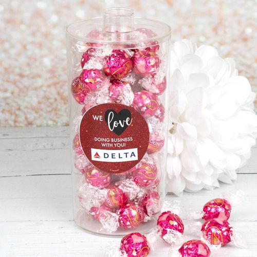 Personalized Valentine's Day Corporate Dazzle Lindor Truffles Canister Gift