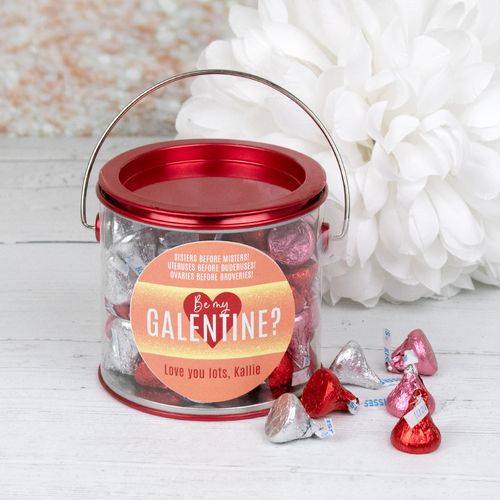 Personalized Valentine's Day Paint Can Gift with Kisses - Be My Valentine
