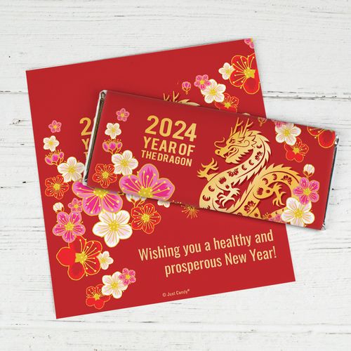 Personalized Chocolate Bar Wrappers Only - Chinese New Year Plum Blossoms