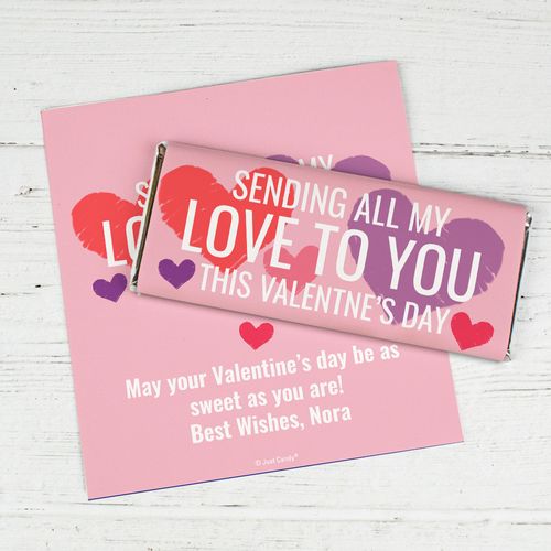 Personalized Chocolate Bar Wrappers Only - Valentine's Day Sending All My Love