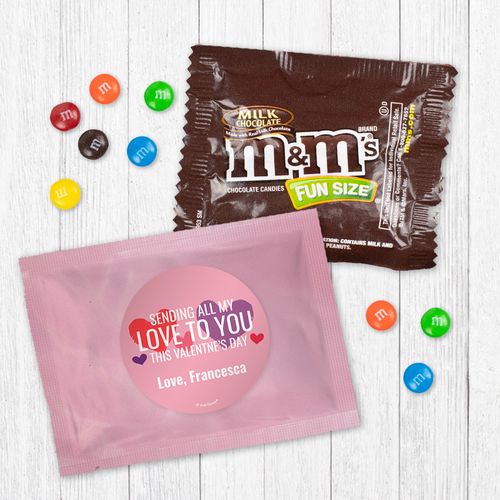 Personalized Valentine's Day Milk Chocolate M&Ms - Sending all My Love