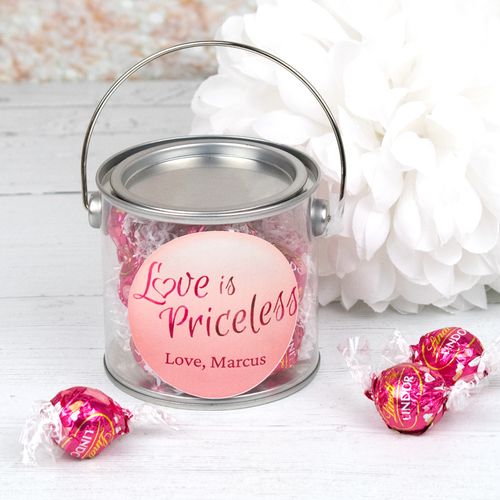 Personalized Valentine's Day Gift Paint Can with Lindor Truffles by Lindt - Love is Priceless