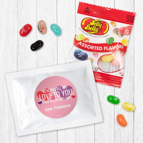 Personalized Valentine's Day Jelly Belly Jelly Beans - Sending all My Love