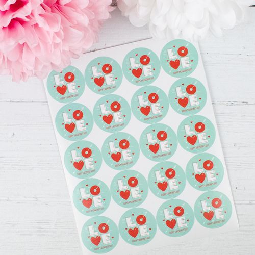Personalized Valentine's Day 2" Stickers - Blue Love