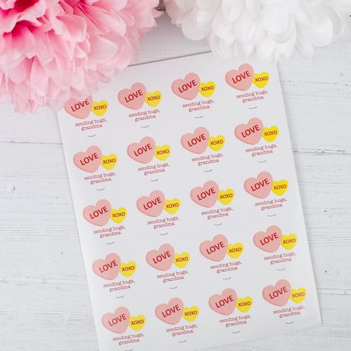 Personalized Valentine's Day 2" Stickers - Love Conversation Hearts