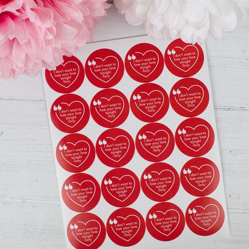 Personalized Valentine's Day 2" Stickers - Heart Message