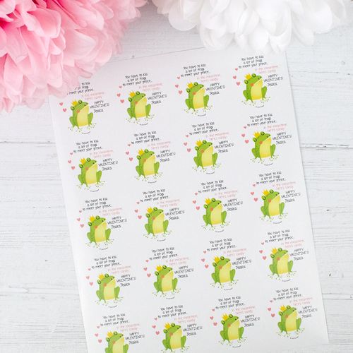 Personalized Valentine's Day 2" Stickers - Frog Prince
