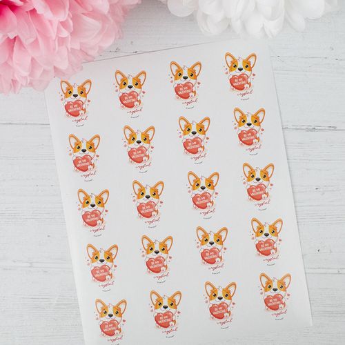 Personalized Valentine's Day 2" Stickers - Puppy Love
