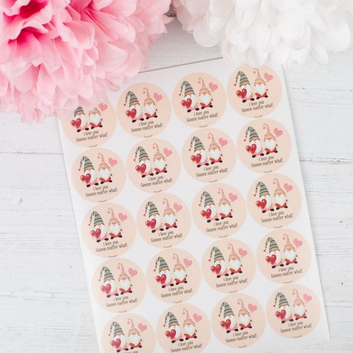 Personalized Valentine's Day 2" Stickers - Love Gnomes