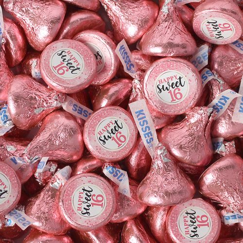 Sweet 16 Birthday Hershey's Kisses Candy - Assembled 100 Pack