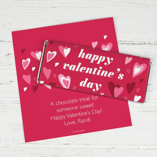 Personalized Chocolate Bar Wrappers Only - Valentine's Day Happy Hearts