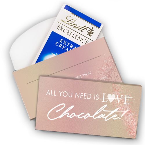 Deluxe Personalized All You Need is Chocolate Lindt Chocolate Bar in Gift Box (3.5oz)